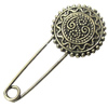Zinc alloy brooch, Fashion jewelry, Lead-free, Length: about 55mm, Head size:24mm, Sold by PC