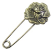 Zinc alloy brooch, Fashion jewelry, Lead-free, Length: about 55mm, Head size:23mm, Sold by PC