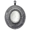 Zinc Alloy Pendant settings, Lead-free, Outside diameter:67x50mm, Interior diameter:22x30mm, Sold by PC