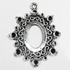 Zinc Alloy Pendant settings, Lead-free, Outside diameter:38x48mm, Interior diameter:16x22mm, Sold by PC