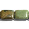 Gemstone beads, green ao bao, rectangle, 13x18mm, Sold per 16-inch Strand 
