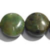 Gemstone beads, green ao bao, coin, 10x10mm, Sold per 16-inch Strand 