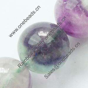 Gemstone beads, green fluorite, round, 12mm, Sold per 7-7.5 inch Strand