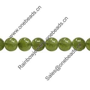 Gemstone beads, green garnet, round, 10mm, Sold per 16-inch Strand 