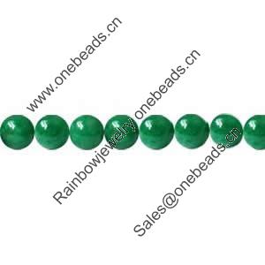 Gemstone beads, green jade, round, 8mm, Sold per 16-inch Strand 