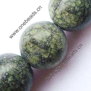 Gemstone beads, green lace stone, round, 6mm, Sold per 16-inch Strand 