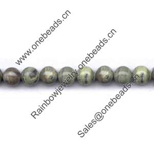 Gemstone beads, green opal, round, 6mm, Sold per 16-inch Strand 