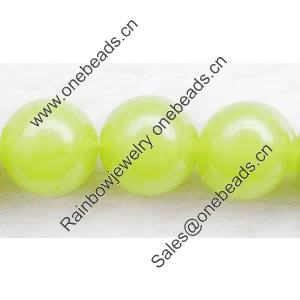 Gemstone beads, green quartz, round, 10mm, Sold per 16-inch Strand 