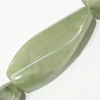 Gemstone beads, green rutilated quartz, twist, 14x30mm, Sold per 16-inch Strand 