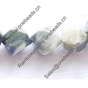 Gemstone beads, green rutilated jasper, octagon, 13x13mm, Sold per 16-inch Strand 