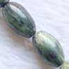 Gemstone beads, green rutilated jasper, rice, 8x12mm, Sold per 16-inch Strand 
