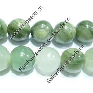 Gemstone beads, green rutilated quartz, round, 6mm, Sold per 16-inch Strand 