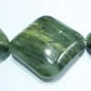 Gemstone beads, green rutilated quartz, diamond, 25x25mm, Sold per 16-inch Strand 