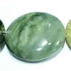 Gemstone beads, green rutilated quartz, coin, 40mm, Sold per 16-inch Strand 