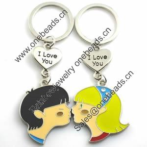 Zinc Alloy Lover keyring, Pendant Size 25mm-40mm, Length Approx:3.5inch-4inch, Sold by Pair