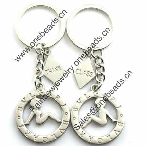 Zinc Alloy Lover keyring, Pendant Size 25mm-40mm, Length Approx:3.5inch-4inch, Sold by Pair