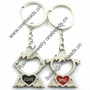 Zinc Alloy Lover keyring, Pendant Size 25mm-40mm, Length Approx:3.5inch-4inch, Sold by Pair