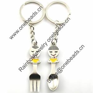 Zinc Alloy Lover keyring, Pendant Size 25mm-40mm, Length Approx:3.5inch-4inch, Sold by Pair
