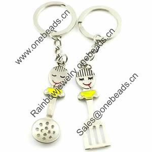 Zinc Alloy Lover keyring, Pendant Size 25mm-40mm, Length Approx:3.5inch-4inch, Sold by Pair