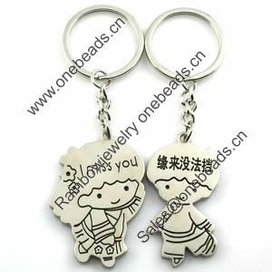 Zinc Alloy Lover keyring, Pendant Size 25mm-40mm, Length Approx:3.5inch-4inch, Sold by Pair