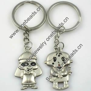 Zinc Alloy Lover keyring, Pendant Size 25mm-40mm, Length Approx:3.5inch-4inch, Sold by Pair