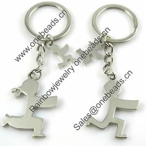 Zinc Alloy Lover keyring, Pendant Size 25mm-40mm, Length Approx:3.5inch-4inch, Sold by Pair