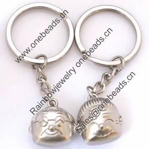 Zinc Alloy Lover keyring, Pendant Size 25mm-40mm, Length Approx:3.5inch-4inch, Sold by Pair