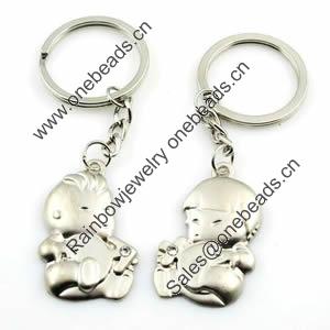 Zinc Alloy Lover keyring, Pendant Size 25mm-40mm, Length Approx:3.5inch-4inch, Sold by Pair