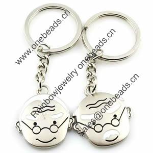 Zinc Alloy Lover keyring, Pendant Size 25mm-40mm, Length Approx:3.5inch-4inch, Sold by Pair