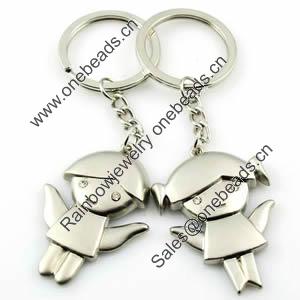 Zinc Alloy Lover keyring, Pendant Size 25mm-40mm, Length Approx:3.5inch-4inch, Sold by Pair