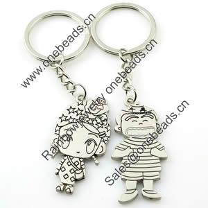 Zinc Alloy Lover keyring, Pendant Size 25mm-40mm, Length Approx:3.5inch-4inch, Sold by Pair