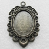 Zinc Alloy Pendant settings, Lead-free, Outside diameter:31x42mm, Interior diameter:18x25mm, Sold by PC