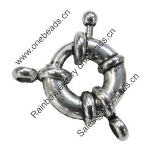 Zinc Alloy Clasp, Fashion Jewelry Clasp, Lead-free 15mm, Sold by Bag