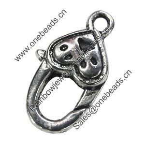 Zinc Alloy Clasp, Fashion Jewelry Clasp, Lead-free Length:20mm, Sold by Bag