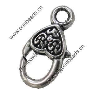 Zinc Alloy Clasp, Fashion Jewelry Clasp, Lead-free Length:17mm, Sold by Bag