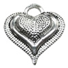 Pendant/Charm, Zinc Alloy Jewelry Findings, Lead-free, Heart 32x30mm, Sold by Bag