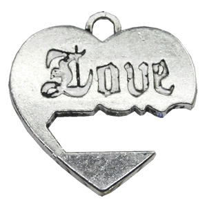 Pendant/Charm, Zinc Alloy Jewelry Findings, Lead-free, Heart 32x31mm, Sold by Bag
