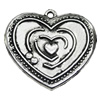 Pendant/Charm, Zinc Alloy Jewelry Findings, Lead-free, Heart 32x35mm, Sold by Bag