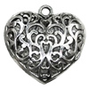 Pendant/Charm, Zinc Alloy Jewelry Findings, Lead-free, Heart 32x34mm, Sold by Bag