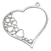 Pendant/Charm, Zinc Alloy Jewelry Findings, Lead-free, Heart 67x62mm, Sold by Bag
