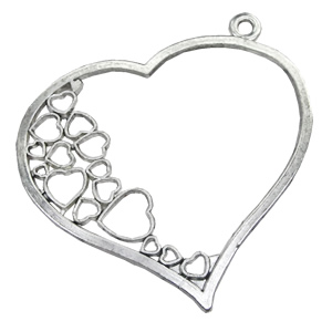 Pendant/Charm, Zinc Alloy Jewelry Findings, Lead-free, Heart 67x62mm, Sold by Bag