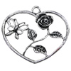 Pendant/Charm, Zinc Alloy Jewelry Findings, Lead-free, Heart 52x42mm, Sold by Bag