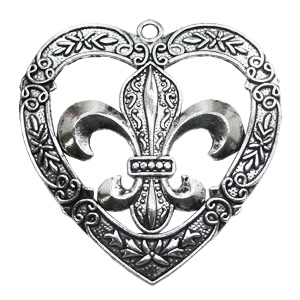 Pendant/Charm, Zinc Alloy Jewelry Findings, Lead-free, Heart 55x58mm, Sold by Bag