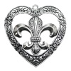Pendant/Charm, Zinc Alloy Jewelry Findings, Lead-free, Heart 55x58mm, Sold by Bag