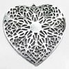 Pendant/Charm, Zinc Alloy Jewelry Findings, Lead-free, Heart 56x57mm, Sold by Bag
