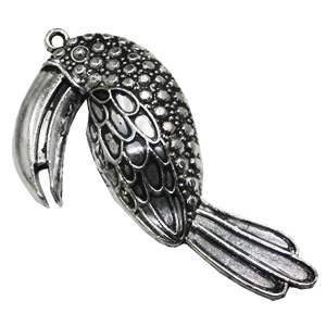 Pendant/Charm, Zinc Alloy Jewelry Findings, Lead-free, Animal 61x36mm, Sold by Bag