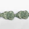 Gemstone beads, green spot jasper, leaf wave, 25x40mm, Sold per 16-inch Strand 