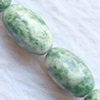 Gemstone beads, green spot jasper, rice, 8x12mm, Sold per 16-inch Strand 