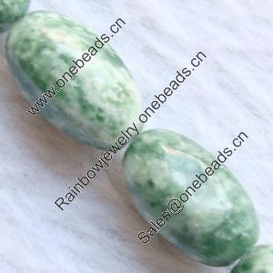 Gemstone beads, green spot jasper, rice, 8x12mm, Sold per 16-inch Strand 