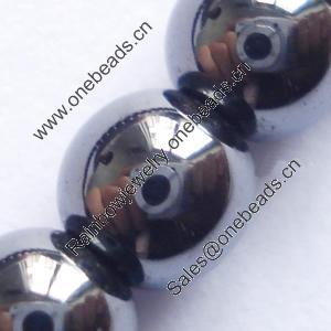 Gemstone beads, hematite, magnetic, round, 6mm, Sold per 16-inch Strand 